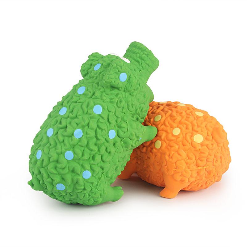 Latex Pig Sound Dog Toy Animal Green Orange Pig Pet Squeak Toy