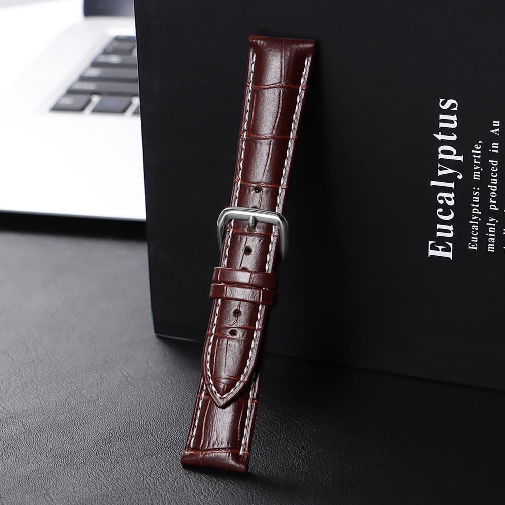 Vintage Slub Pattern Leather Watchbands 18mm 20mm 22mm Watch Band Strap Steel Pin Buckle Accessories High Quality Wrist Bracelet