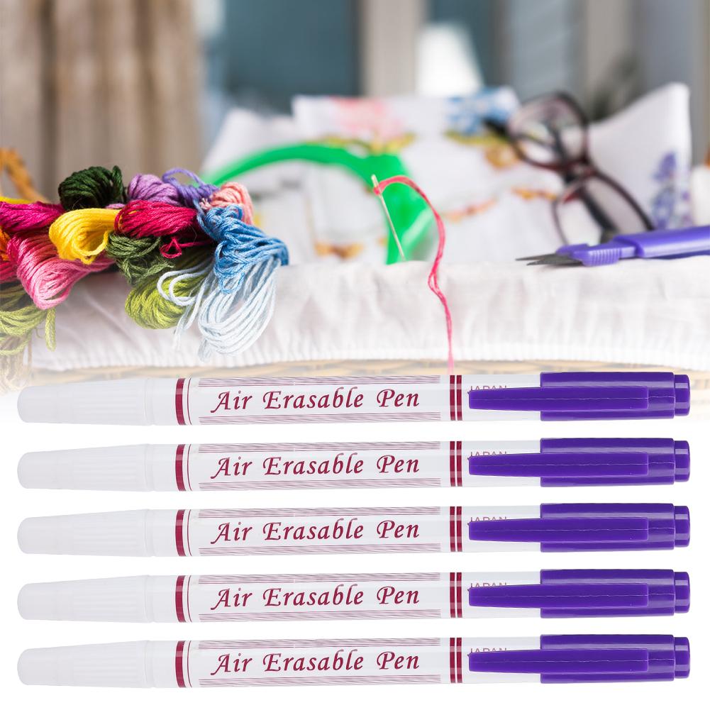 10pcs Double Head Water Erasable Pen Fabric Marker Tailoring Tool AccessoriesPurple