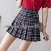 Women's Khaki Pleated A-Line Skirt - High Waist, Plus Size, School Style, Slim Fit, Autumn/Winter, Short Length.