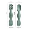 2PCS/Set Silicone Baby Spoons First Stage Utensils Baby Led Weaning Spoons Baby Chew Spoon Training Spoon Self Feeding Utensils