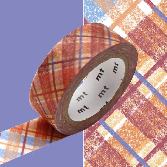 Masking Tape - MT EX - Motif écossais craie / crayon check - Blanc - Mixte - Décoration