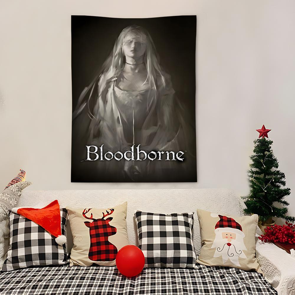 Game BBloodborne Tapestry Decoration Art Microfiber Background For Bedroom Living Bar Garden Outdoor Festival