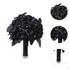 Artificial Rose Flowers Black Leaves Dark Wedding Ornament Twig Goth Flower Bouquet for Theme Party