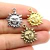 21x17mm 15pcs Antique Silver Plated Gold Plated Bronze Sun Handmade Charms Pendant:DIY for Bracelet Necklace