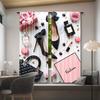 2 Pezzi Borse, tende con stampa cosmetici, adatte per camera da letto, soggiorno, decorazione cucina, decorazione casa, decorazione finestra