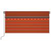 Manual Retractable Awning with Blind 3x2.5 M Orange & Brown