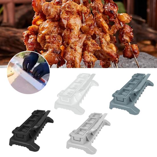 

Skewers Kebab Maker Beef Meat Vegetables Grilling Portable Press Type Mold for BBQ Kebab Tool білий