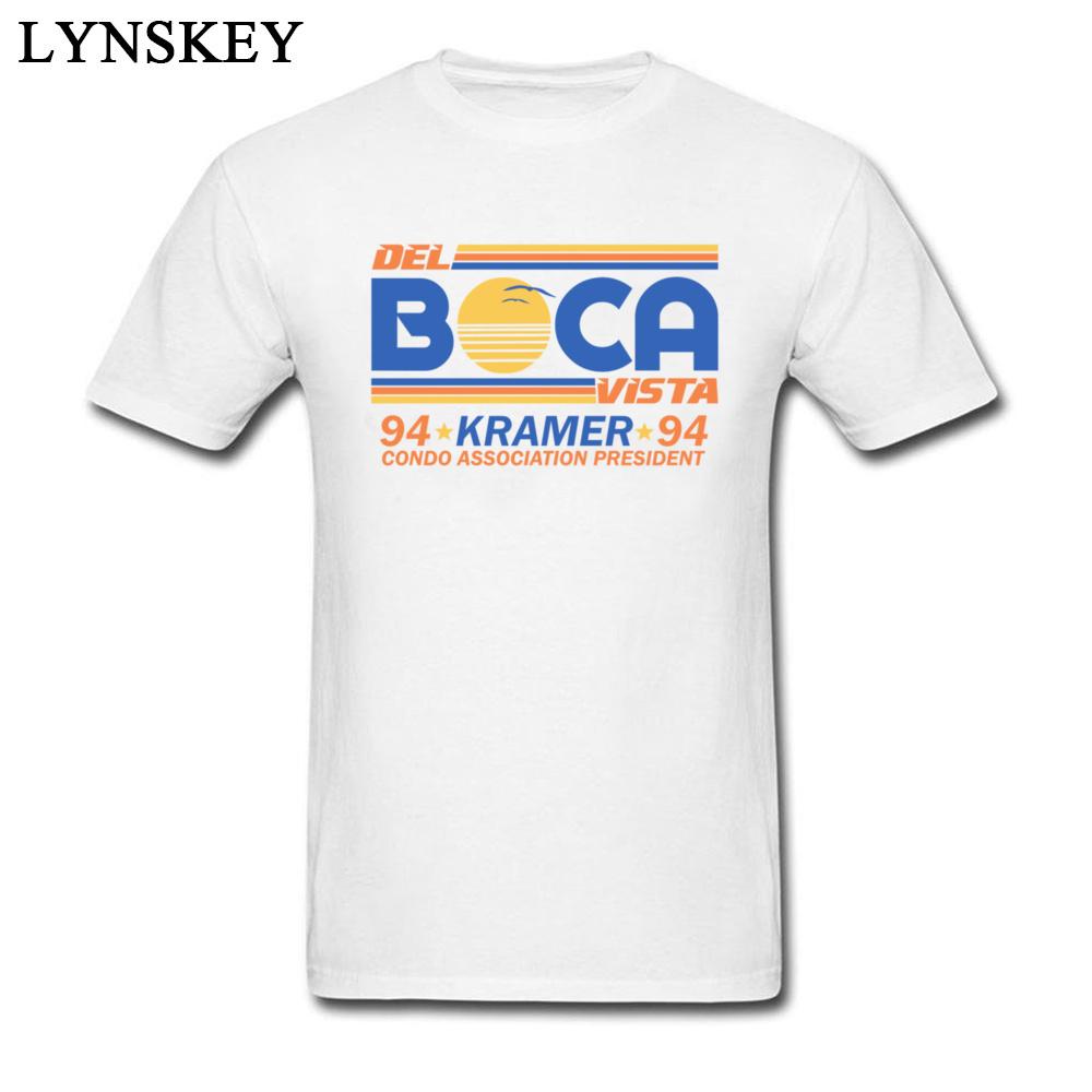New Fun Seinfeld Del Boca Vista Kramer T Shirt Letter Printed Tee Shirts For Man Cotton Black Casual Shortsleeve Clothing