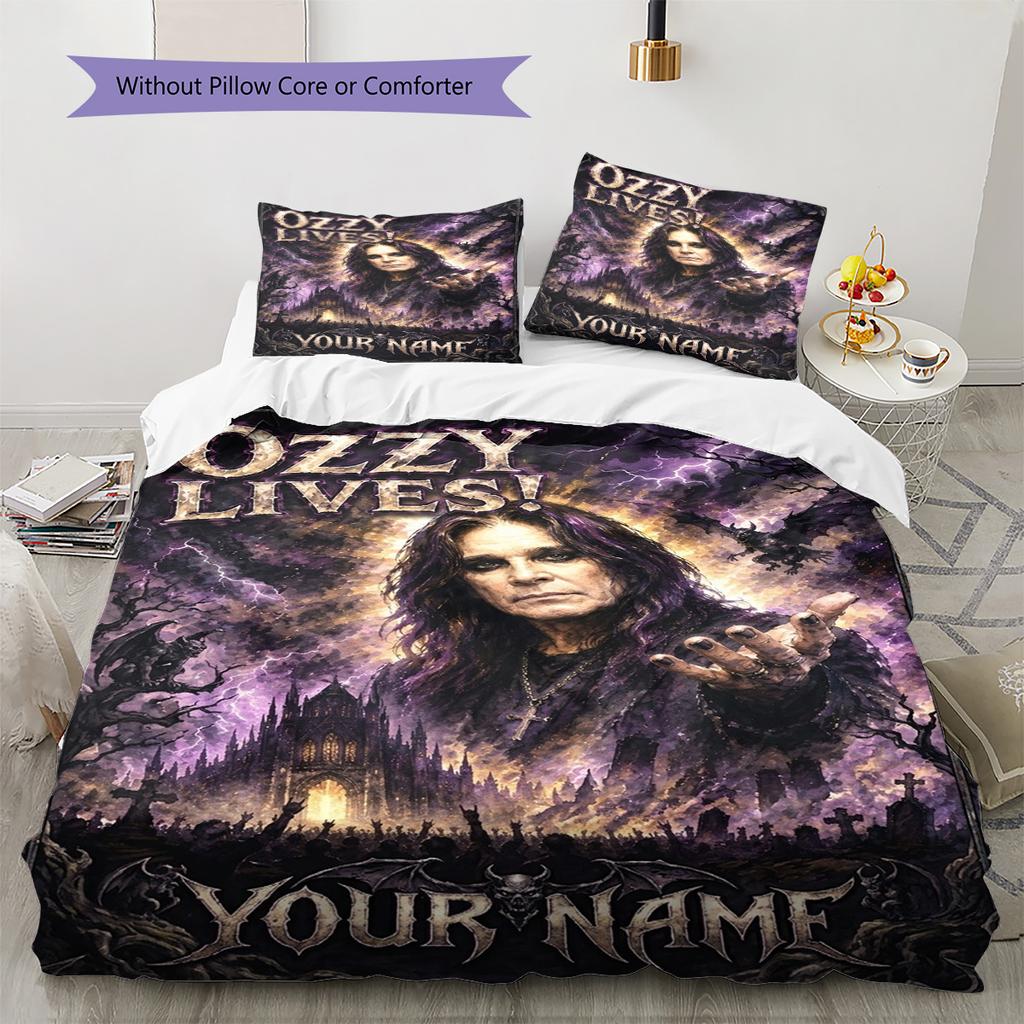 Name Custom Ozzy Pattern Bedding Set Quilt Cover Pillowcase Home Decor Gift (1 * Duvet Cover + 2 * Pillowcase, Without Core)