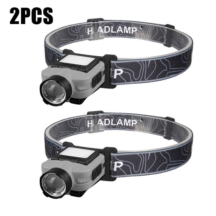 1000LM Sensor Headlamp USB C Rechargeable 5 Modes Headlight with Power Display Cap Clip Outdoor Fishing Camping Head Flashlight