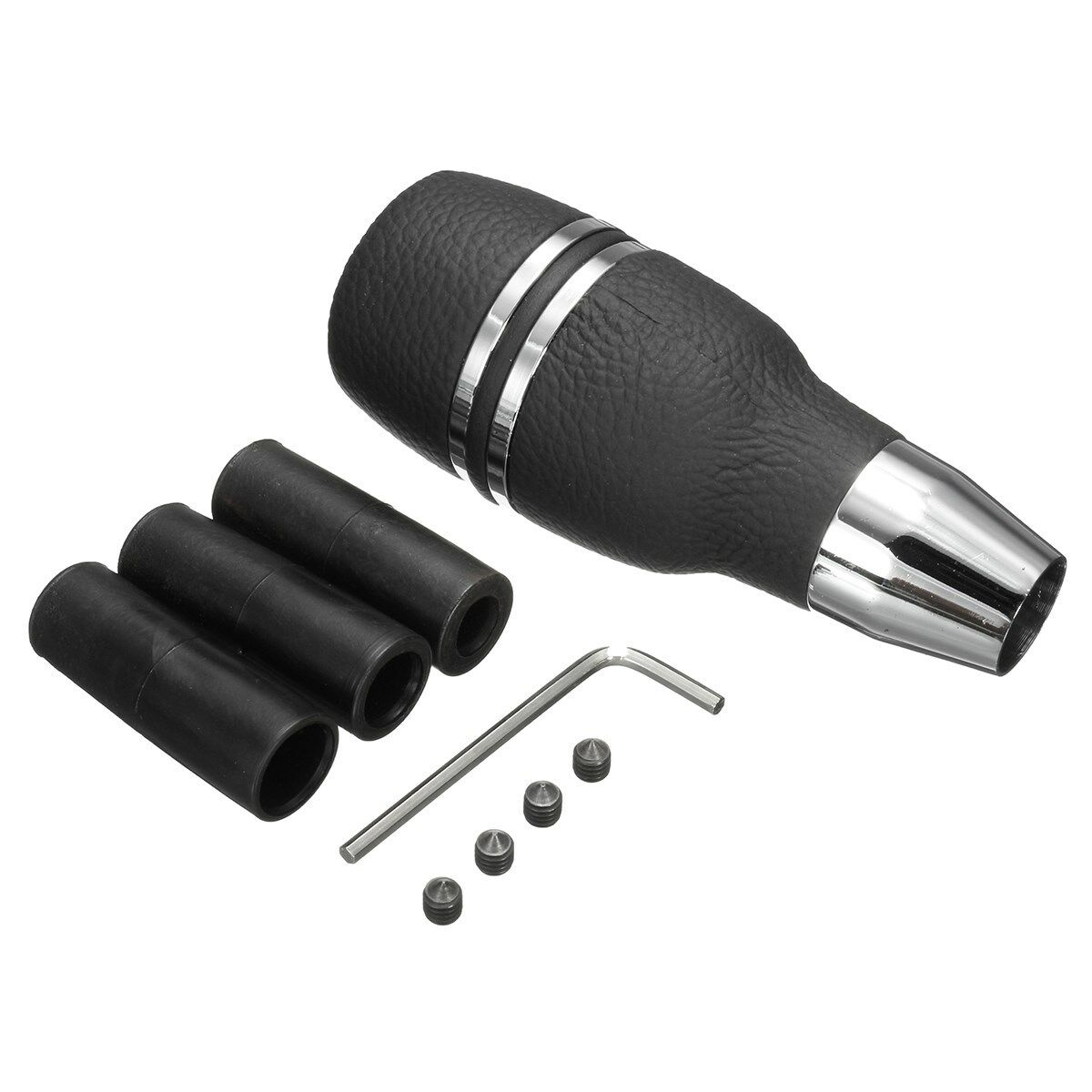 

1 Pcs Black Leather Universal Car Automatic Gear Stick Shift Knob Shifter Lever