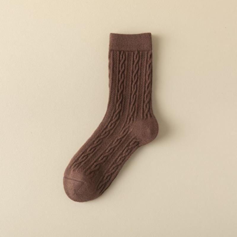 

Шерстяные носки, Женские махровые носки, Теплые вязаные носки для осени и зимы, Утолщенные носки до середины икры, Длинные носки для зимы 1 pair