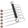 Hanging Hole Foldable Pants Hangers Stainless Steel Clothes Rack Organizer  Scarf