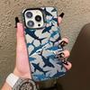 Ocean Shark In Groups Laser Phone Case For IPhone 13 11 12 Pro Max Mini 16 15 14 Pro Max Plus Shockproof Protective Back Covers
