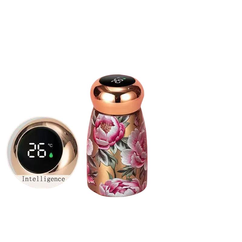 Retro Kleiner Pilz Edelstahl Thermos-Wasserbecher Intelligente Temperaturanzeige Kleine Thermoskanne Wasserkocher