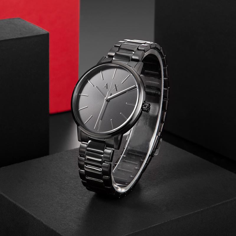 Armani Exchange AE Wrist Watch Quartz Movement Stainless Steel Strap 42mm Black Dial Men's Watches AX2701