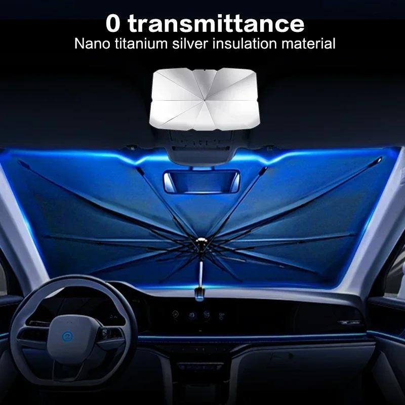 Car Sunshade Car Front Windshield Visor Retractable Easy To Store Portable Sun Protection Heat Insulation Block