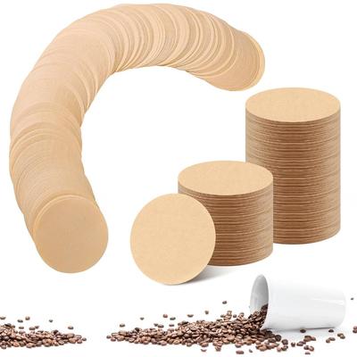 200 filtros de café de papel não branqueado, substitutos para filtros de café redondos, filtros de papel descartáveis