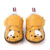 Newborn Baby Retro Leather Shoes Cute Embroidered Cartoon Bear Boys Shoes Rubber Bottom Non-slip Spring Infant First Walkers
