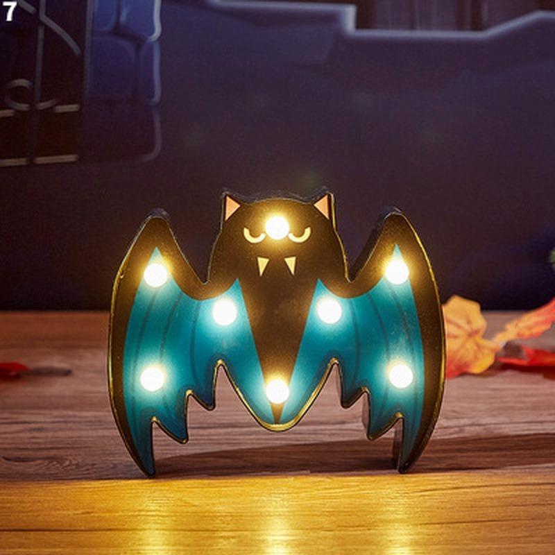Horror Halloween Pumpkin Decoration Ghost Bat Spider LED Night Light Holiday Bar Home Party Decoration Props Halloween Ornaments