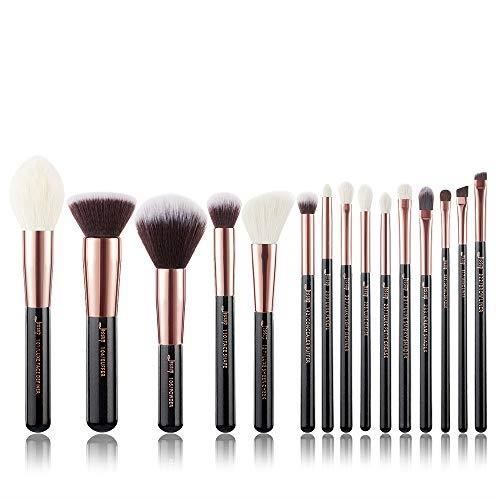 Jessup Makeup Brushes Labeled Makeup Brush Set Premium Synthetic and Natural Hair Foundation Powder Concealer Eyeshadow Blending