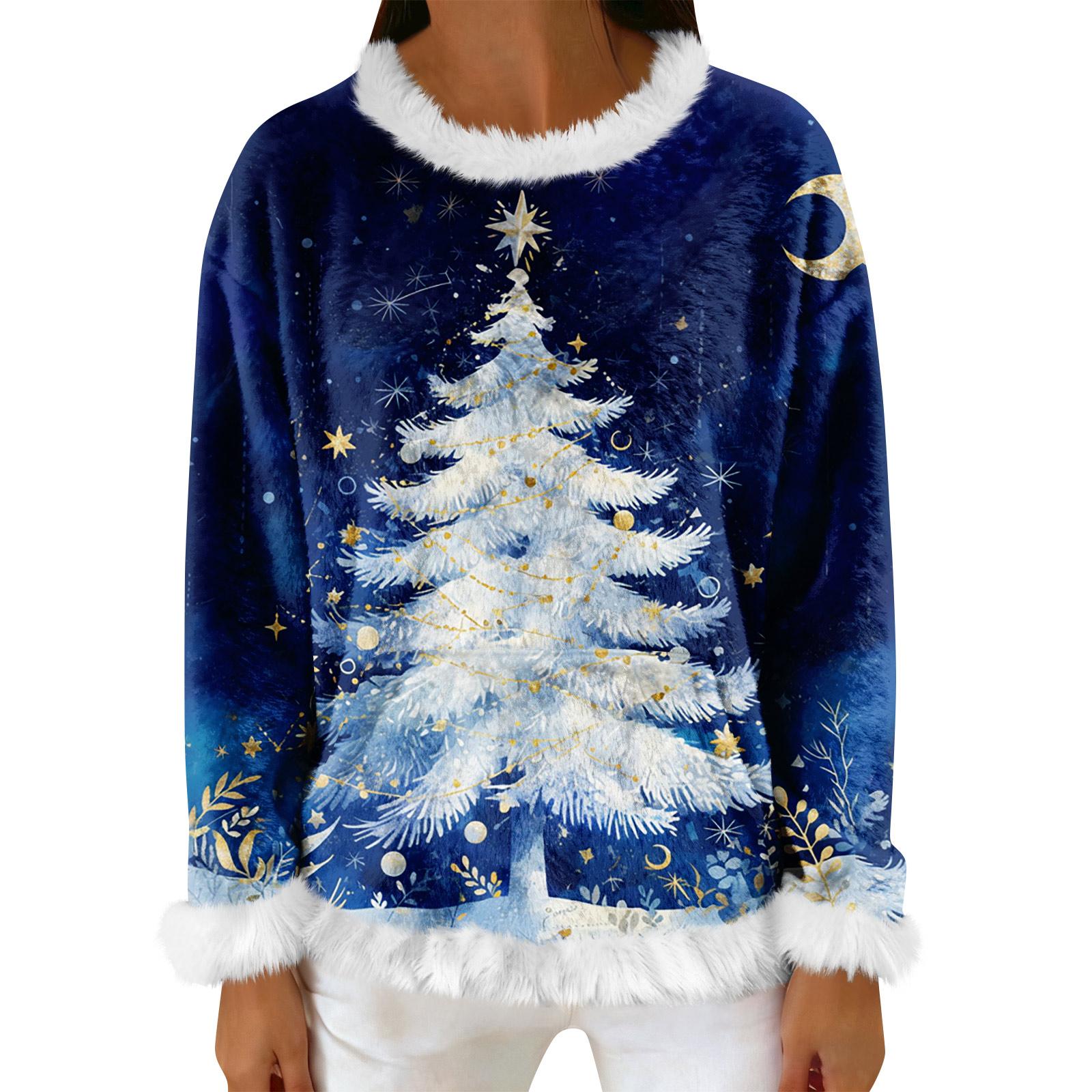 

Женский повседневный флисовый свитшот с длинными рукавами и круглым вырезом, удобный, свободного кроя, легкий, фланелевый свитшот для женщин XXL