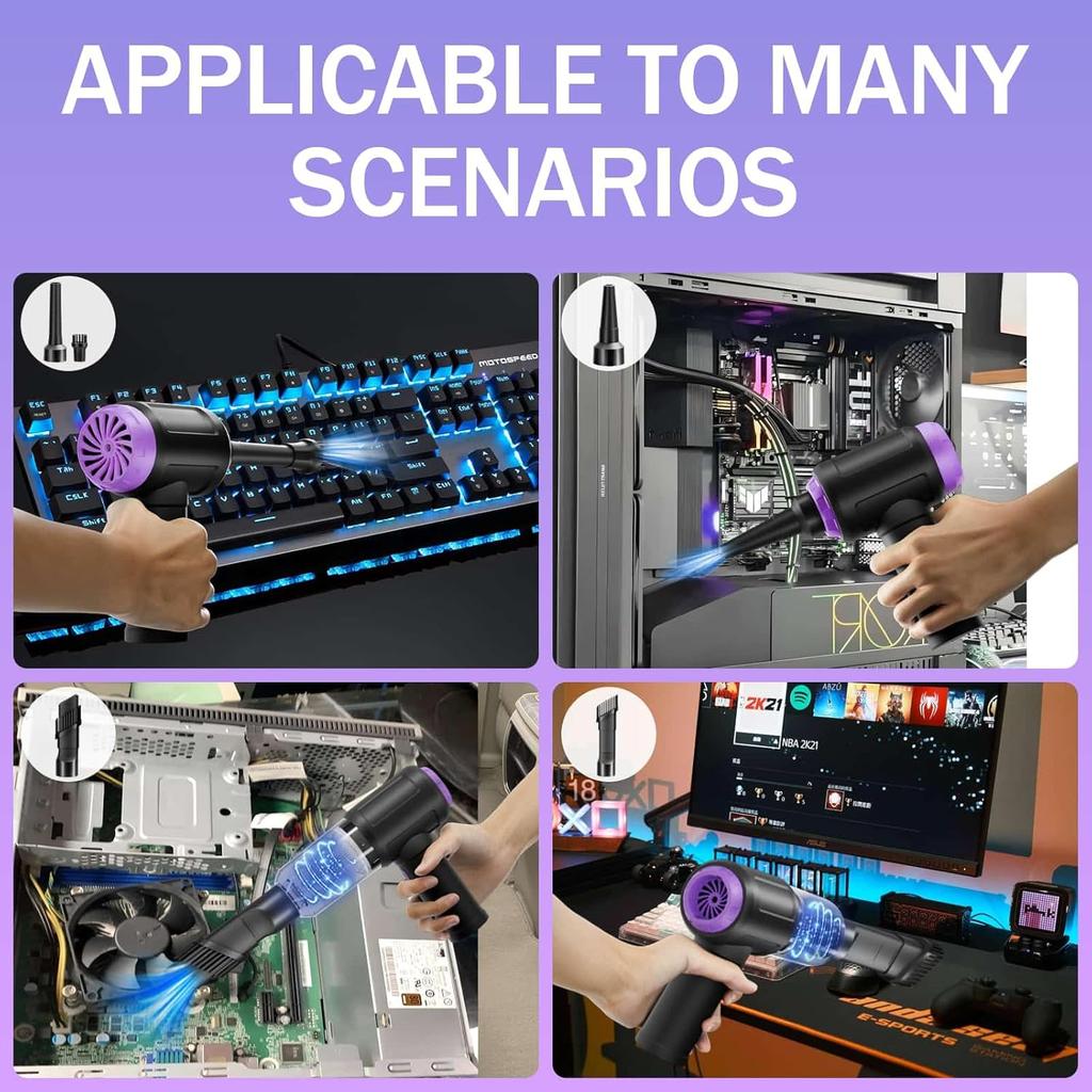 14500PA Computer Vacuum Cleaner Keyboard Cleaner Compressed Air Duster - Cordless Handheld Mini Vacuum For PC/Laptop Cleaning - Portable Air Duster