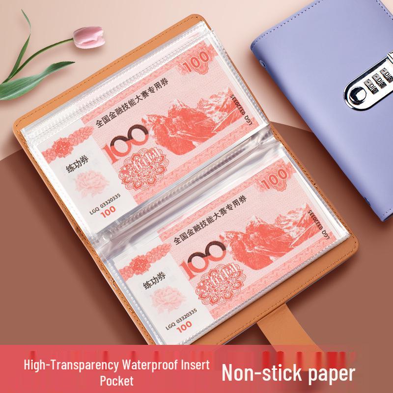 Waterproof Cash Savings Book: Large Capacity Money Storage Album & Banknote Clip