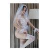 White Crotchless Bodysuits Women Sexy Erotic Costume Porn Teddy Babydoll Wedding Dress Openness Women's Underwear Set