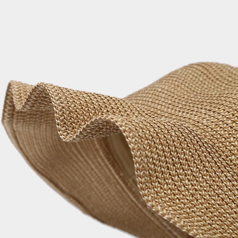 Boho-Chic Handcrafted Straw Cowboy Hat with Blue Accents - Breathable, Lightweight & Stylish for Women