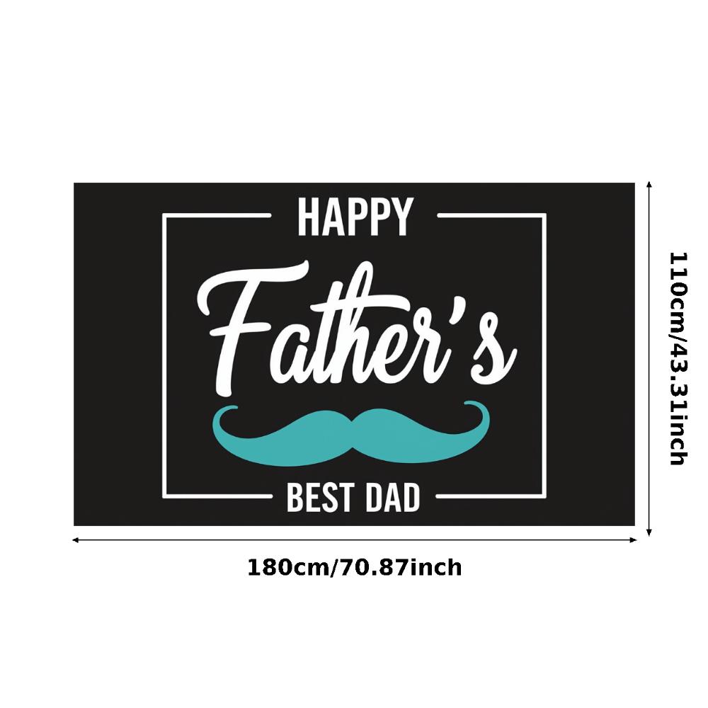 Blue Mustache Father s Day Decoration Lightweight Father s Day Banner Black Background Bold Font Holiday Decoration