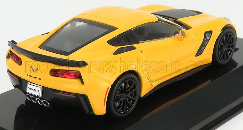 Atlas Scale Chevrolet Corvette Z06 2017 Diecast Model Car with Clear Case 1/43 (Yellow)