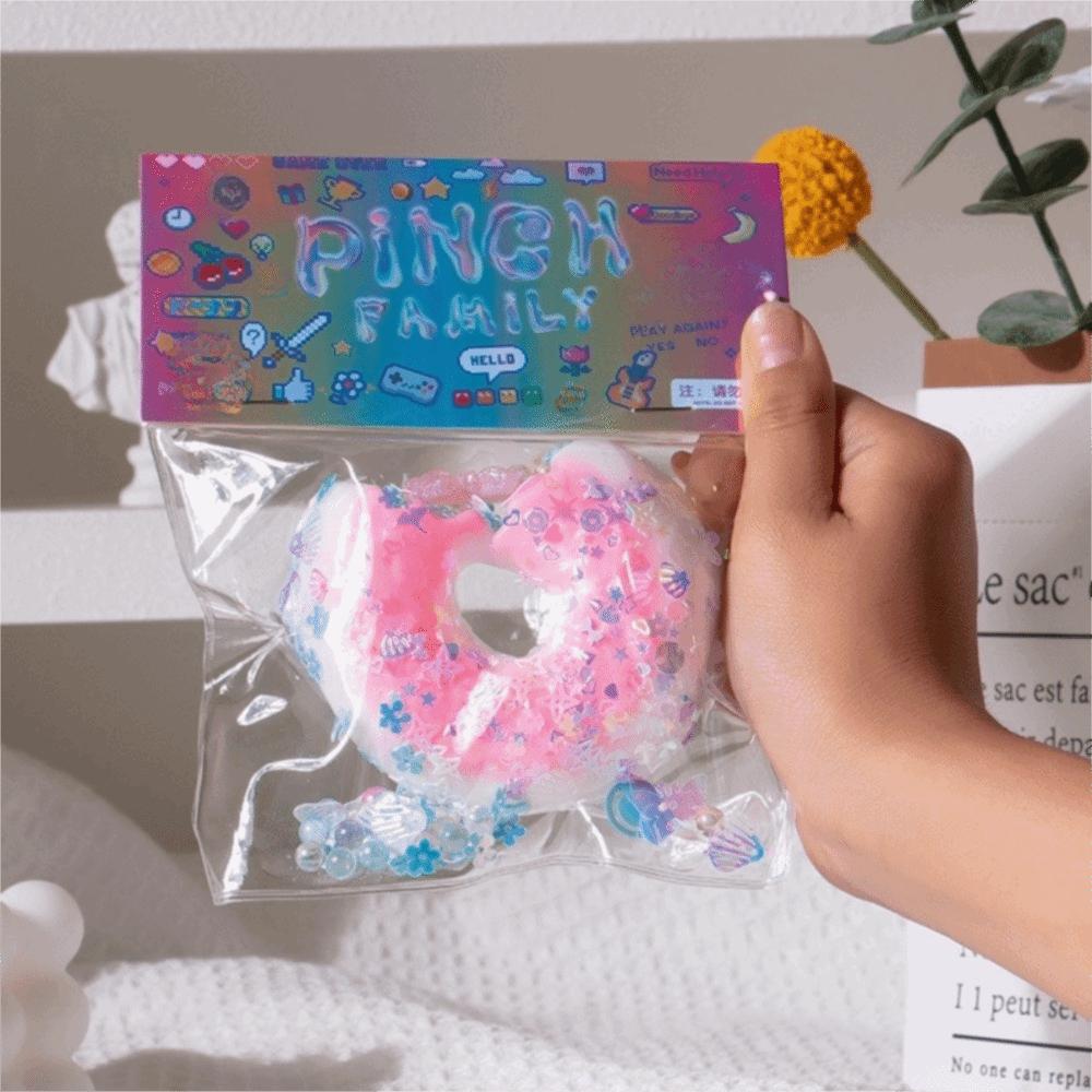 Slow Rebound Cake Squeeze Toys Soft Sticky Doughnut Squishy Toy Doughnut Fidget Toy Desktop