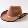 Popular European and American classic retro western cowboy hats, men's and women's fashion high-end peach heart top hats