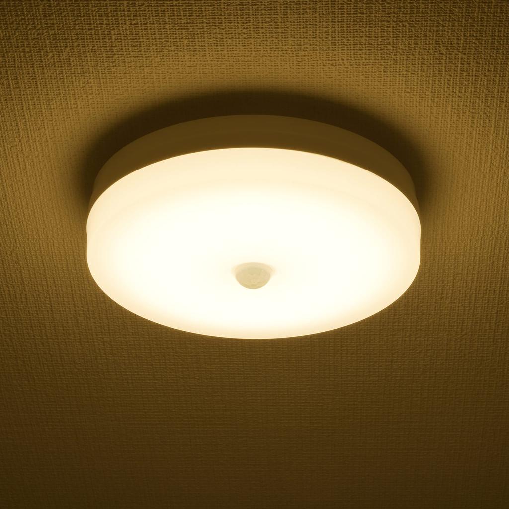 OHM Electric LED Mini Ceiling Light with Motion and Light Sensor, Warm White, LT-YL07A9/S, 06-3431