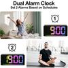 Colorful LED Digital Desk Clock with Large Display Alarm Temperature Night Light for Home Office Christmas Décor