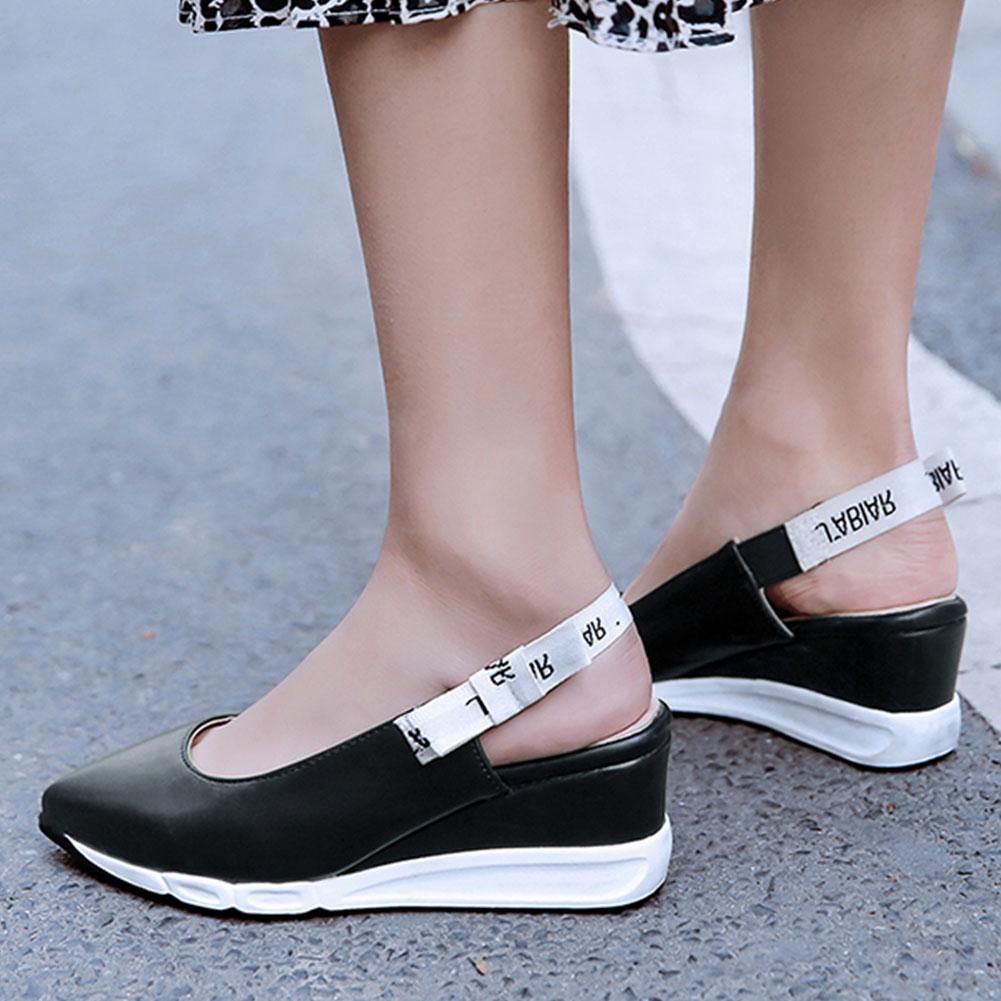 Fashion Elegant Ladies Sandals 2024 Casual Summer Sandals Women Pointed Toe Back Strap Platform Consise Shoes Woman 2024 New