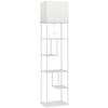 Floor Lamp with Shelves, 3000K-6500K, Remote Control, E27 Bulb, White