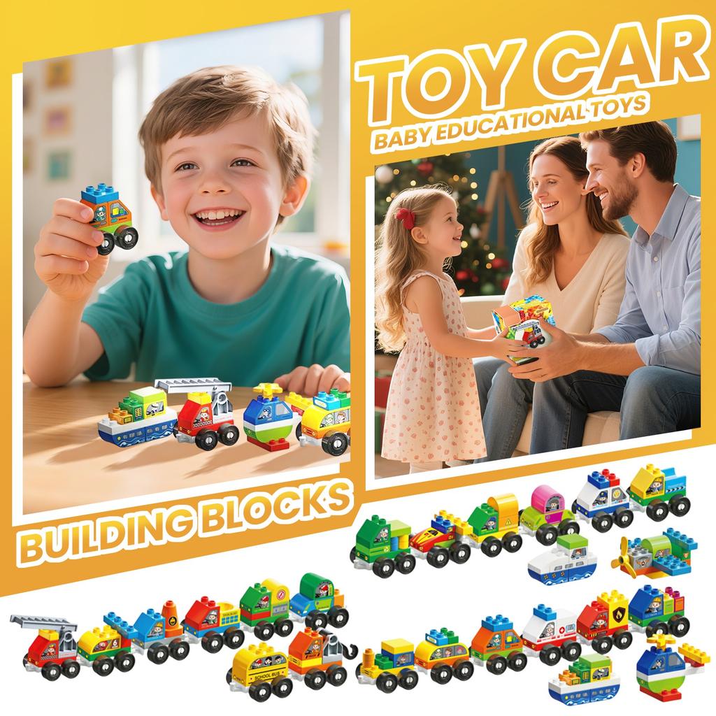 Versatile Engineering Fire Truck Building Block Granules, Baby Kindergarten Early Education And Intelligence Assembly Building Block Toys.