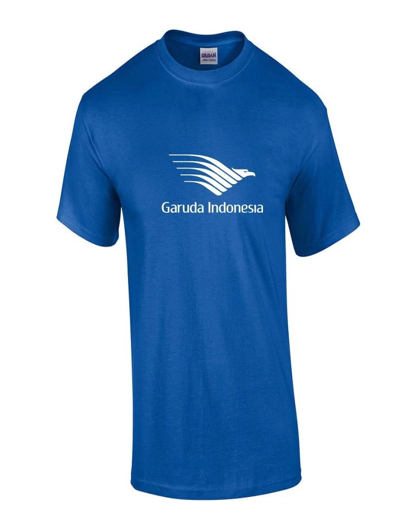 

Garuda Indonesia White Logo Airline Aviation Royal Blue Cotton T-Shirt S-5XL L