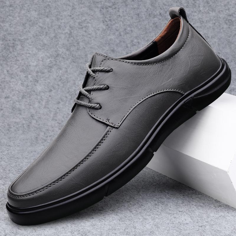 

Универсальная мужская деловая обувь на шнуровке, новое поступление 2024 года, удобная мужская обувь для вождения, высококачественная мужская повседневная обувь ручной работы 45 серый