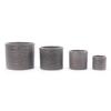 Smaller Single Ceramic Plant Pot diameter 24.5 cm, Glossy Grey with Herringbone Relief