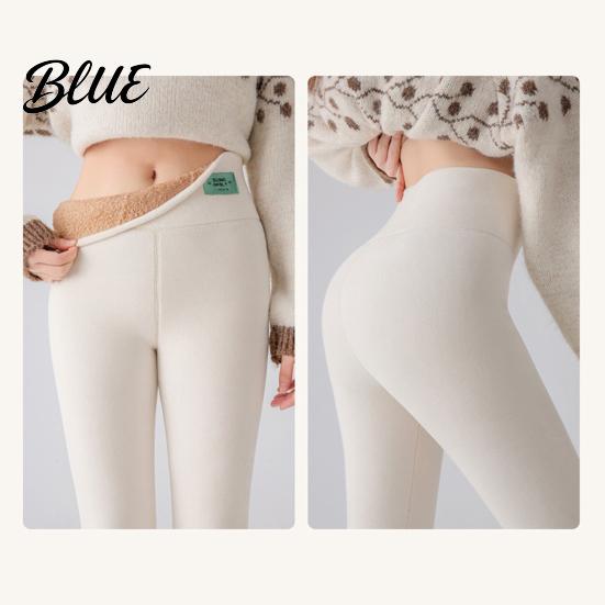 Cold Weather Resistant Leggings Winter High-Waisted Slim Cut Warm Lambswool Fabric Lining Bottom Pants Resistance Women Slimming Effect