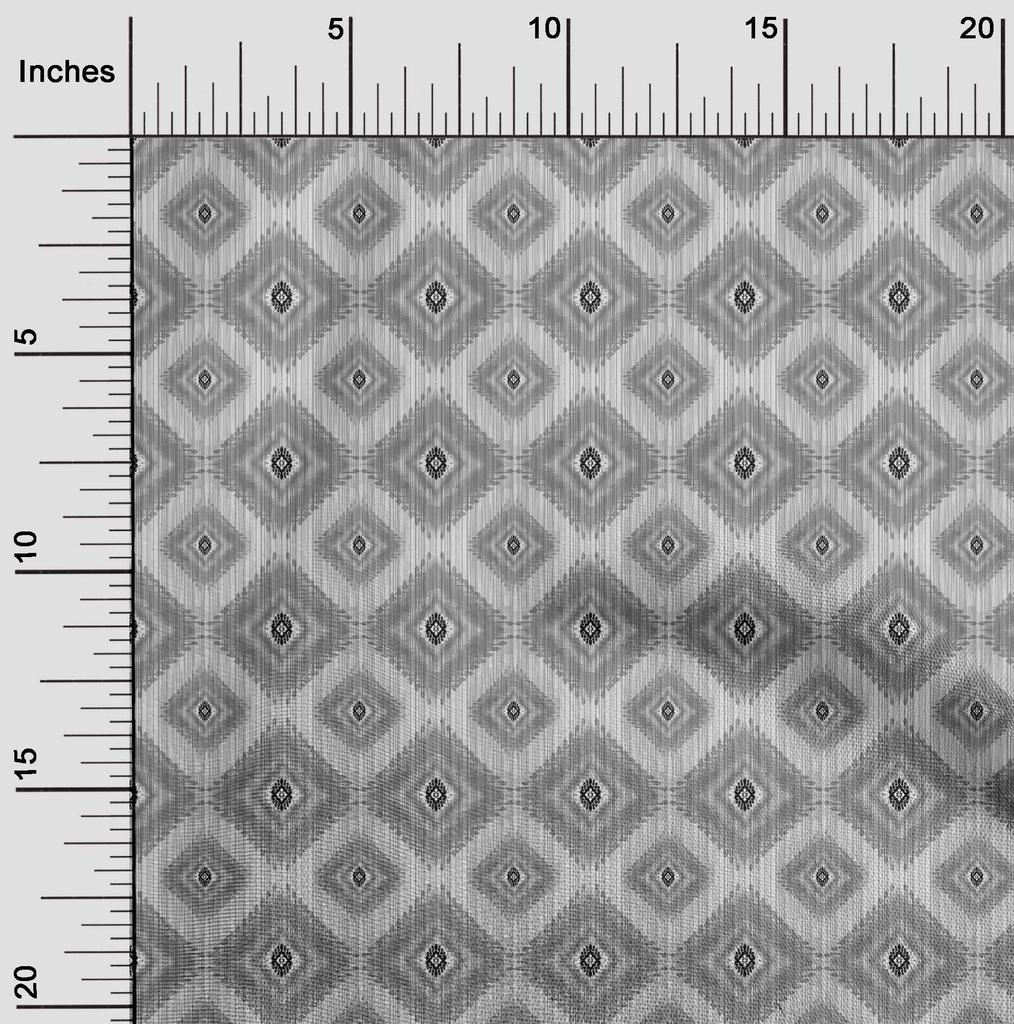oneOone Cotton Flex Gray Fabric Asian Ikat Craft Projects Decor Fabric Printed By The Yard 40 Inch