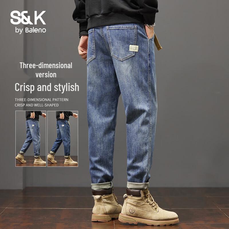 Baleno S&K Series Men s Retro Loose Straight-Fit Jeans 31