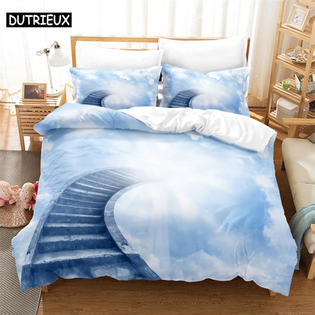 Sky Fantasy Queen Bedding Set Duvet Cover Set Kids Bedding Digital Printing Bed Linen King Size Duvet Cover Set Bedding Set