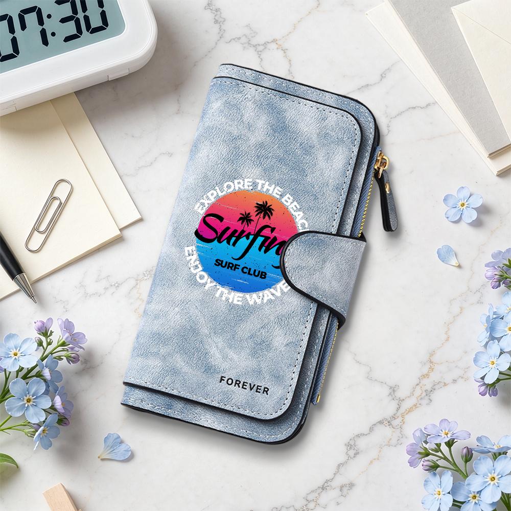 Surfing Beach Style Casual Long Wallet Fashion Portable Daily Use Purse