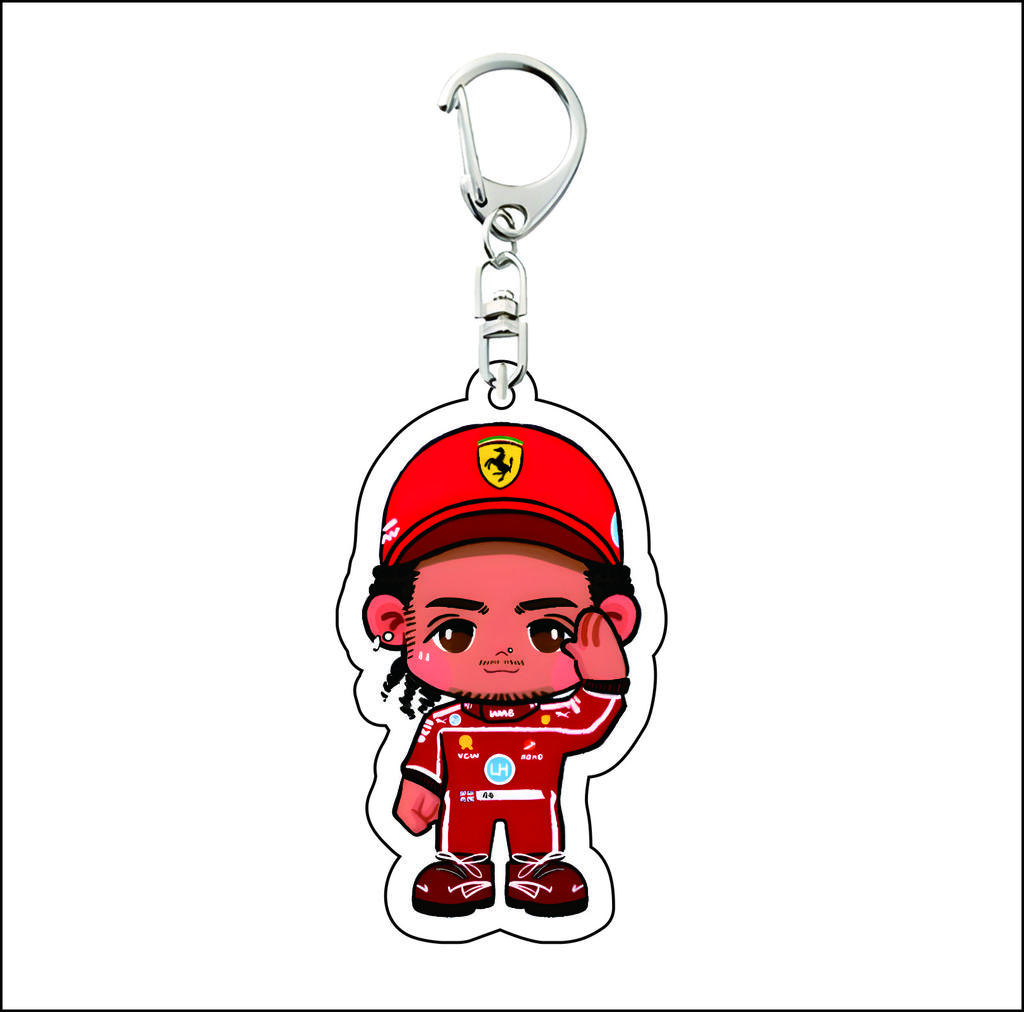 Anime závodník Formule 1 6CM roztomilý akrylový přívěsek na klíče LH/LL/MV/AKA/CL/LN/OP/AA/CS/LS/FA dekorace na tašku Perfektní vysoce kvalitní dárek pro fanoušky