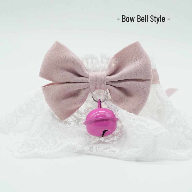 Dog Ribbon Bowtie Collar with Bell for All Sizes XS